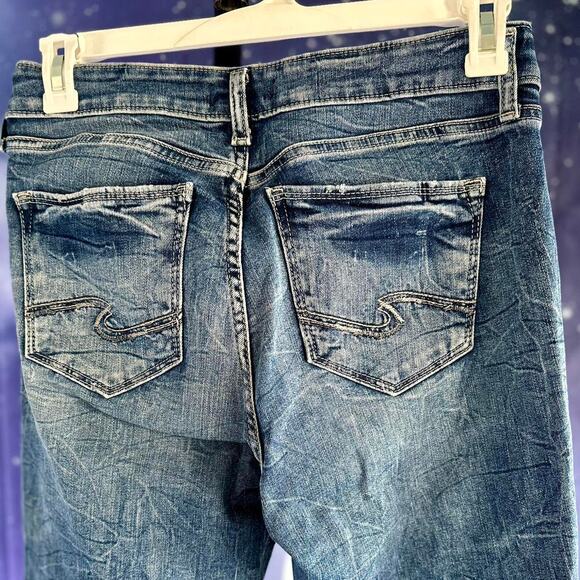 Womens Jeans Size 8 Blue Denim Y2K Distressed Classic Casual - Picture 4 of 8
